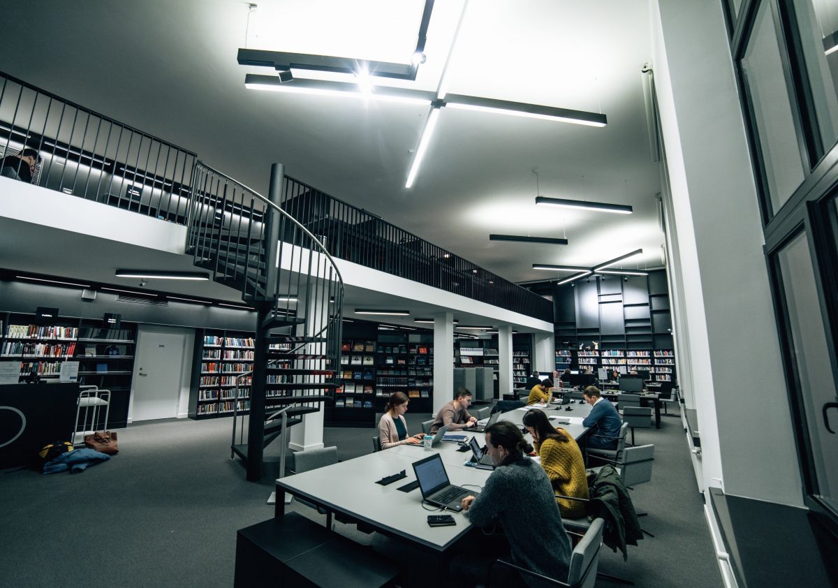 Reading place at the library in Vilnius