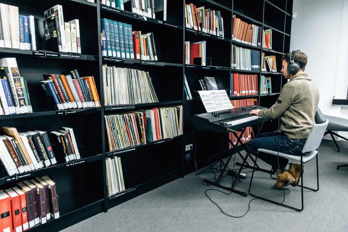 Music equipment at the National Library of Martynas Mazvydas