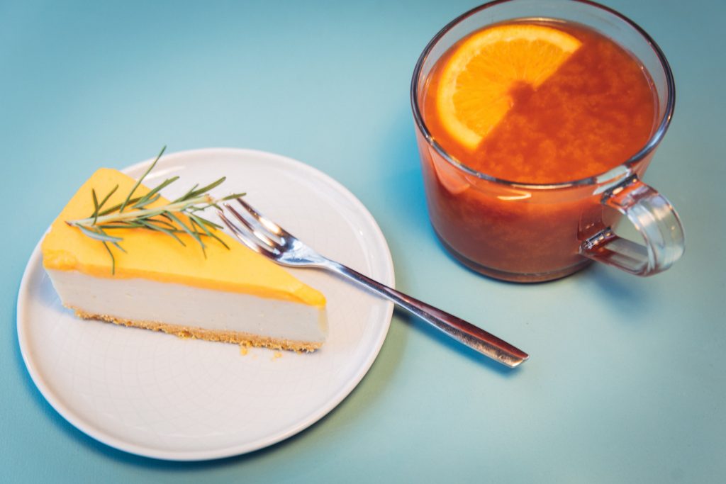 Lemon cake at Chaika cafe  in Vilnius