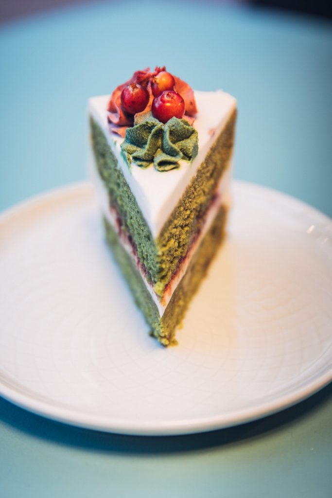 Spinach cake at Chaika in Vilnius